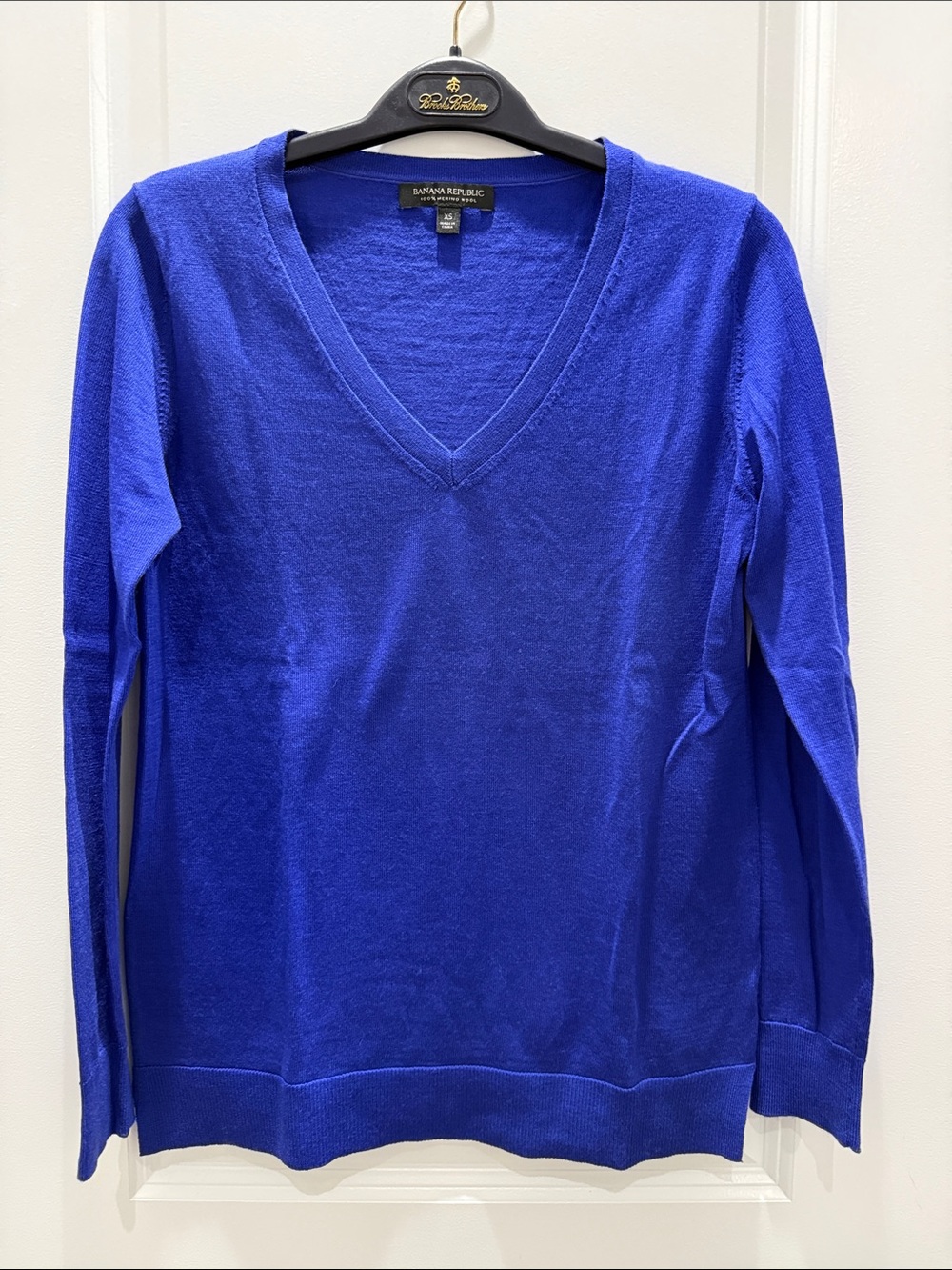Banana Republic Royal Blue Merino Wool V-Neck Sweater